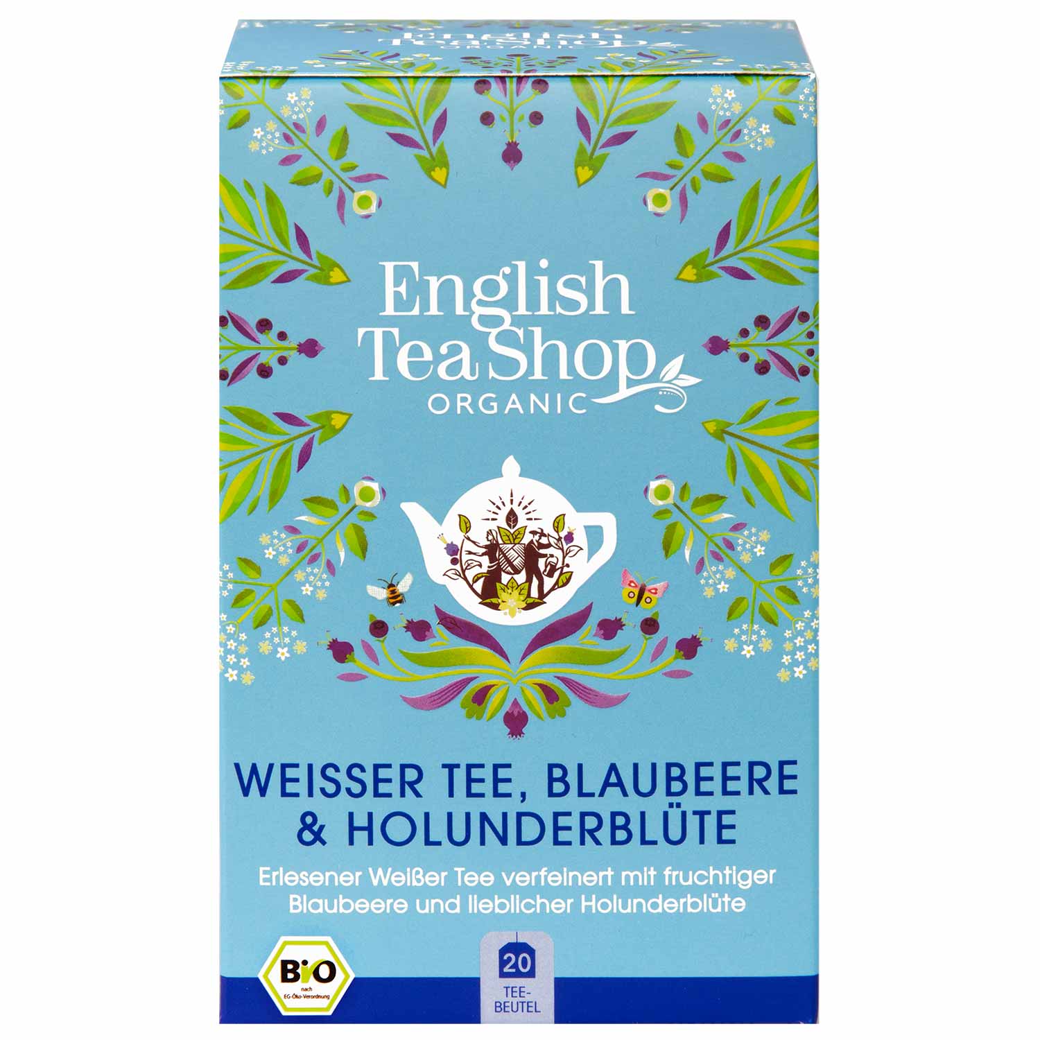 BIO Weißer Tee Blaubeere & Holunderblüte 20 Btl.