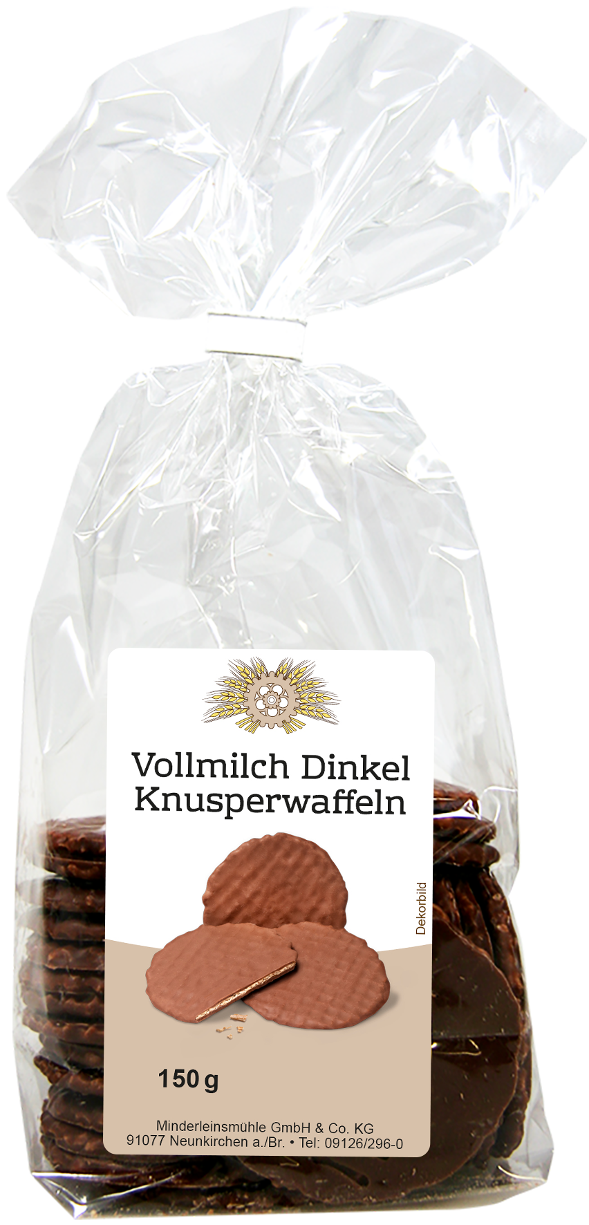 Vollmilch Dinkel Knusperwaffeln in Vollmilchschokolade