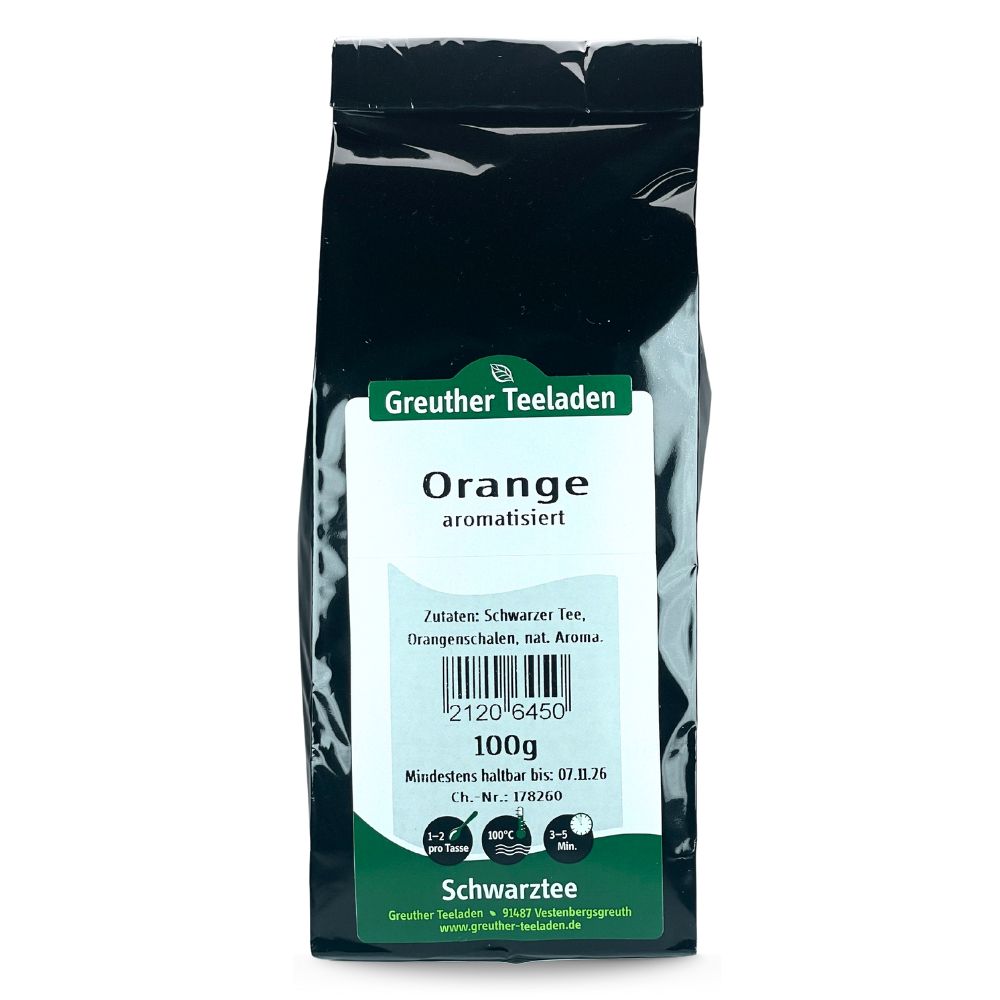 Orange Schwarzer Tee aromatisiert