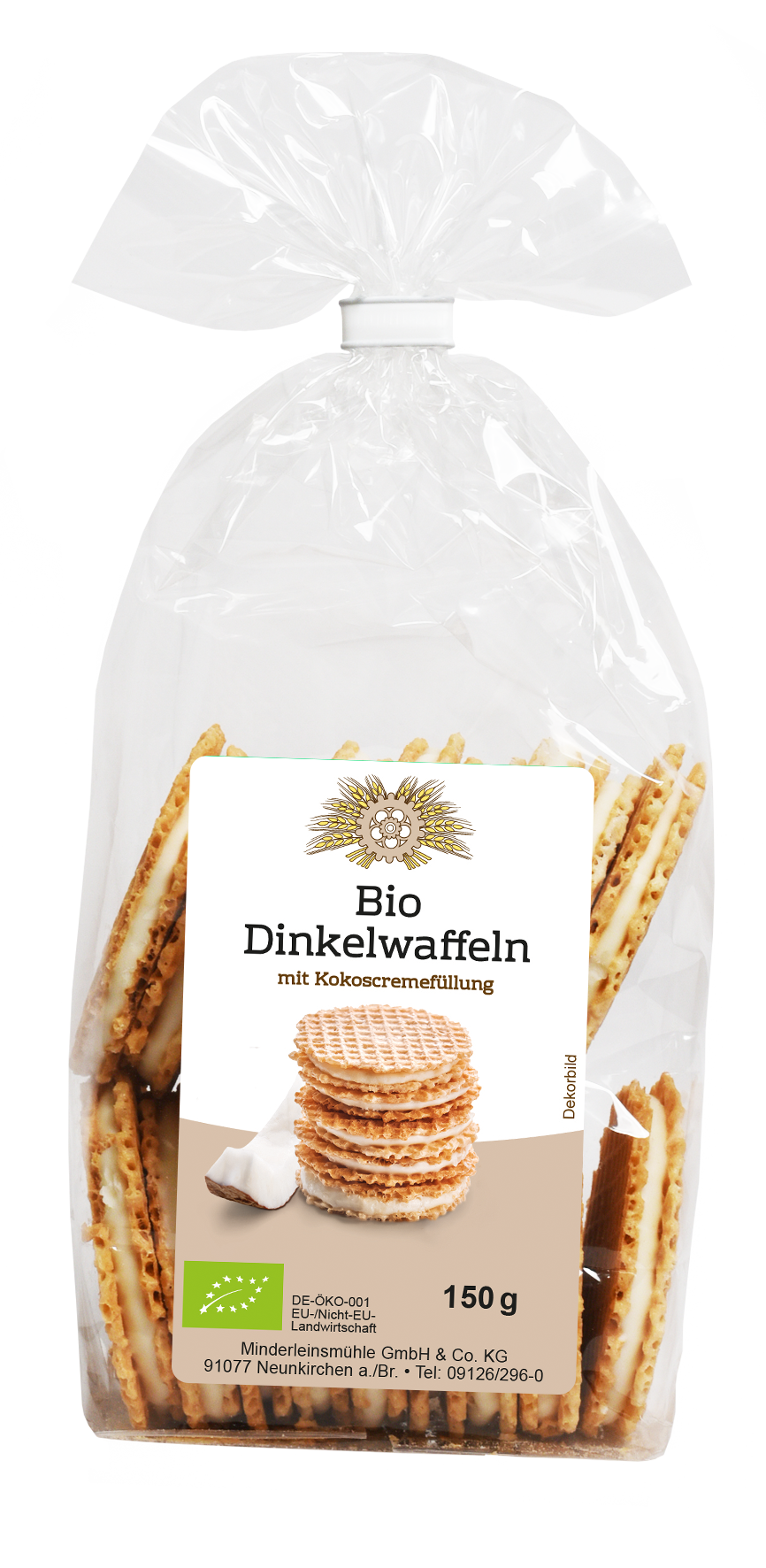 Dinkelwaffeln mit Kokoscremefüllung