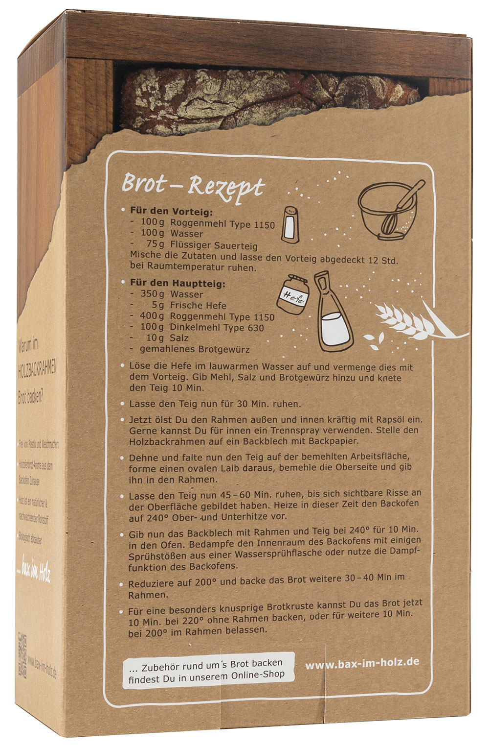 Brot Holzbackrahmen "einfach" 1 Trennbrett