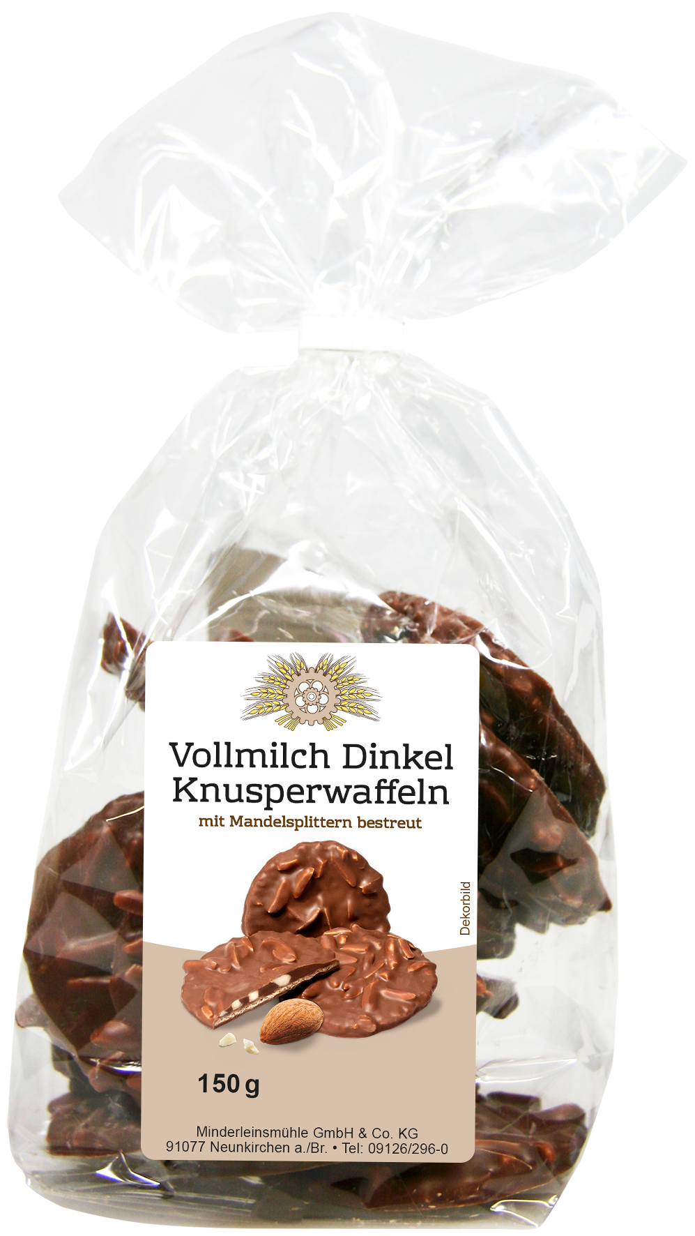 Vollmilch Dinkel Knusperwaffeln mit Mandelsplittern