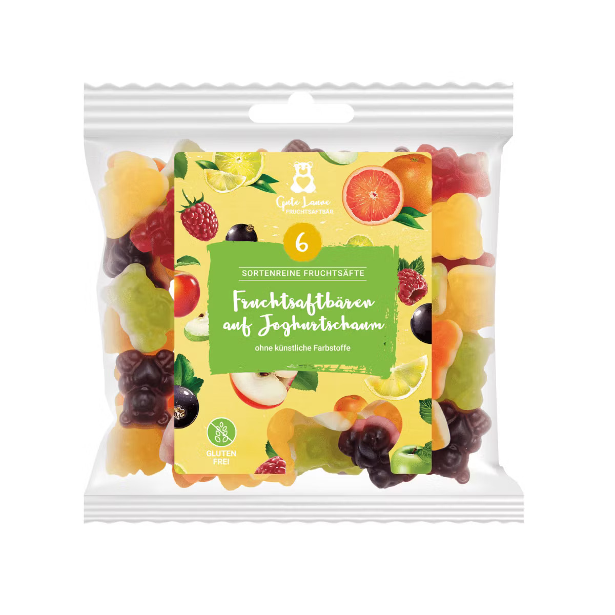 Fruchtsaftbären auf Joghurtschaum