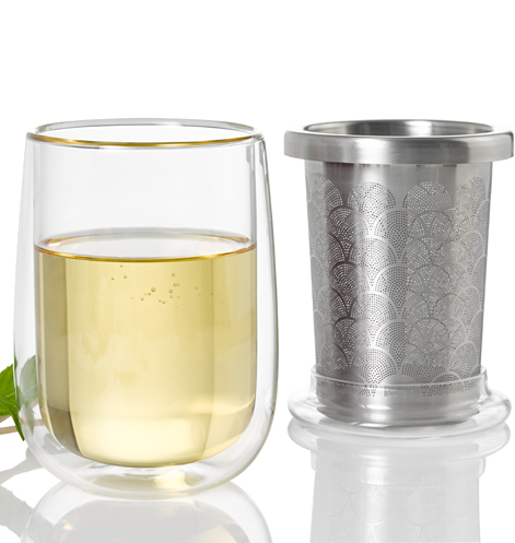 AdHoc Teeglas mit Teefilter FUSION GLASS (400 ml)