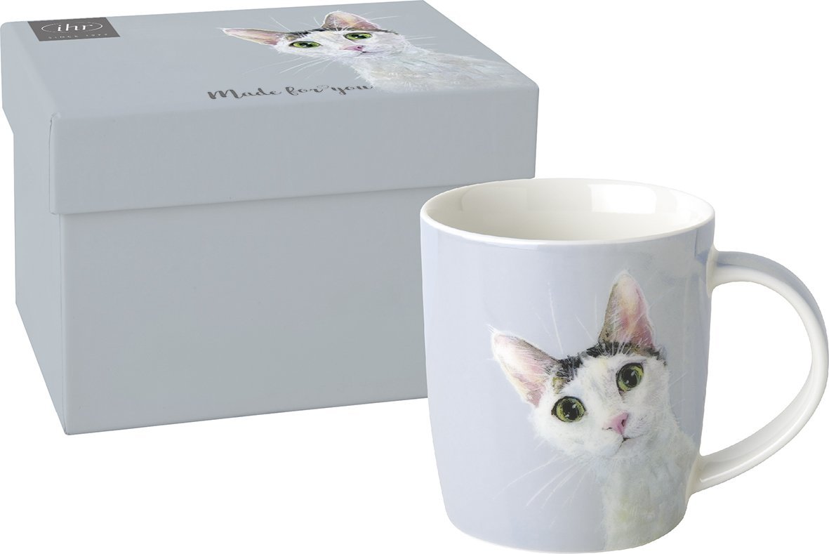 CAT STELLA light blue Porzellanbecher