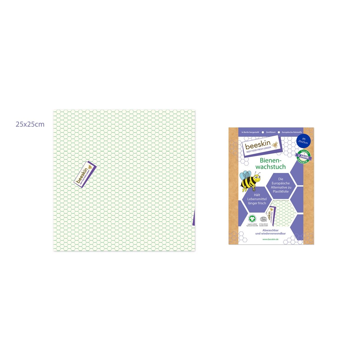 beeskin Bienenwachstuch medium 25 x 25 cm