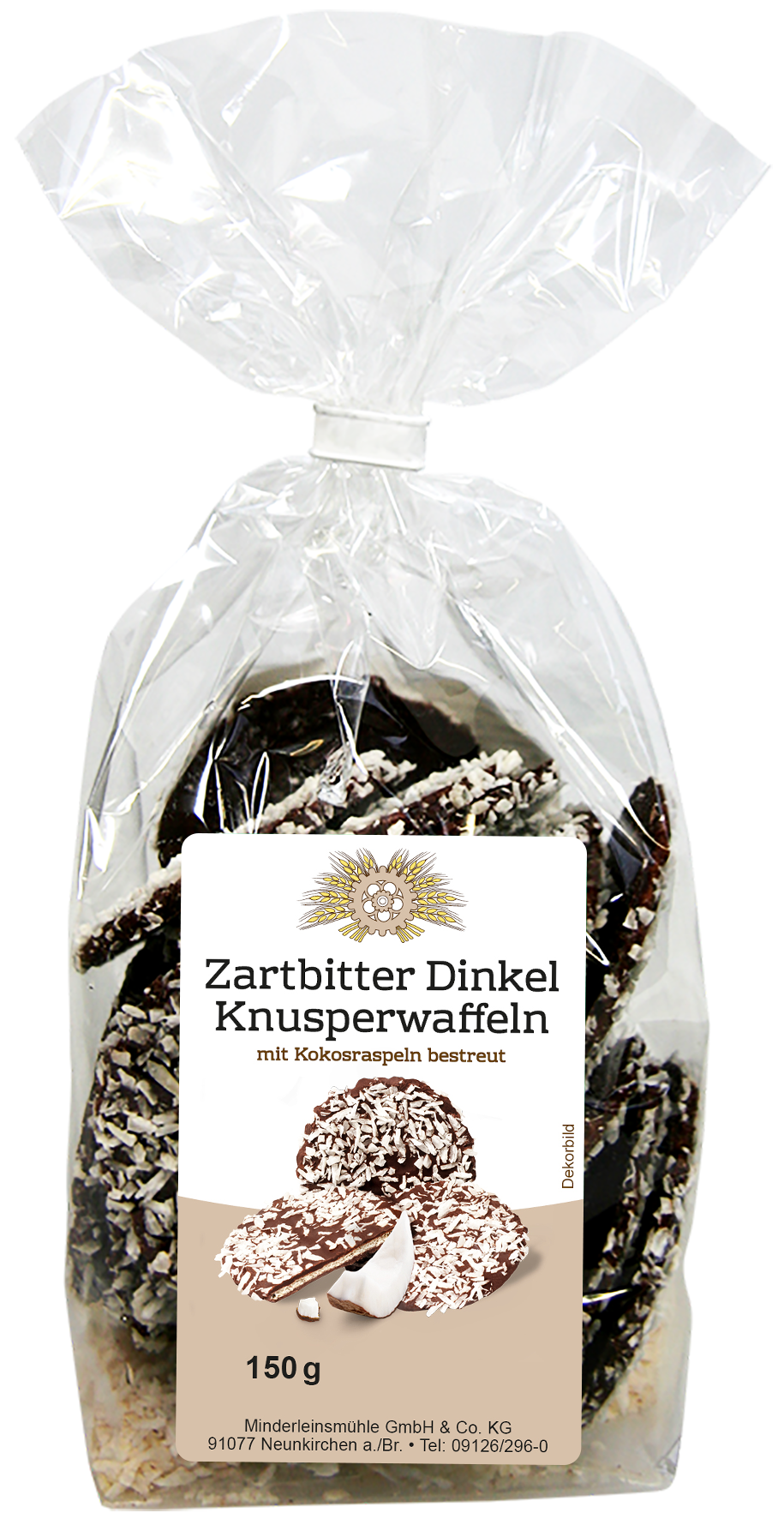 Zartbitter-Dinkelwaffeln mit Kokos