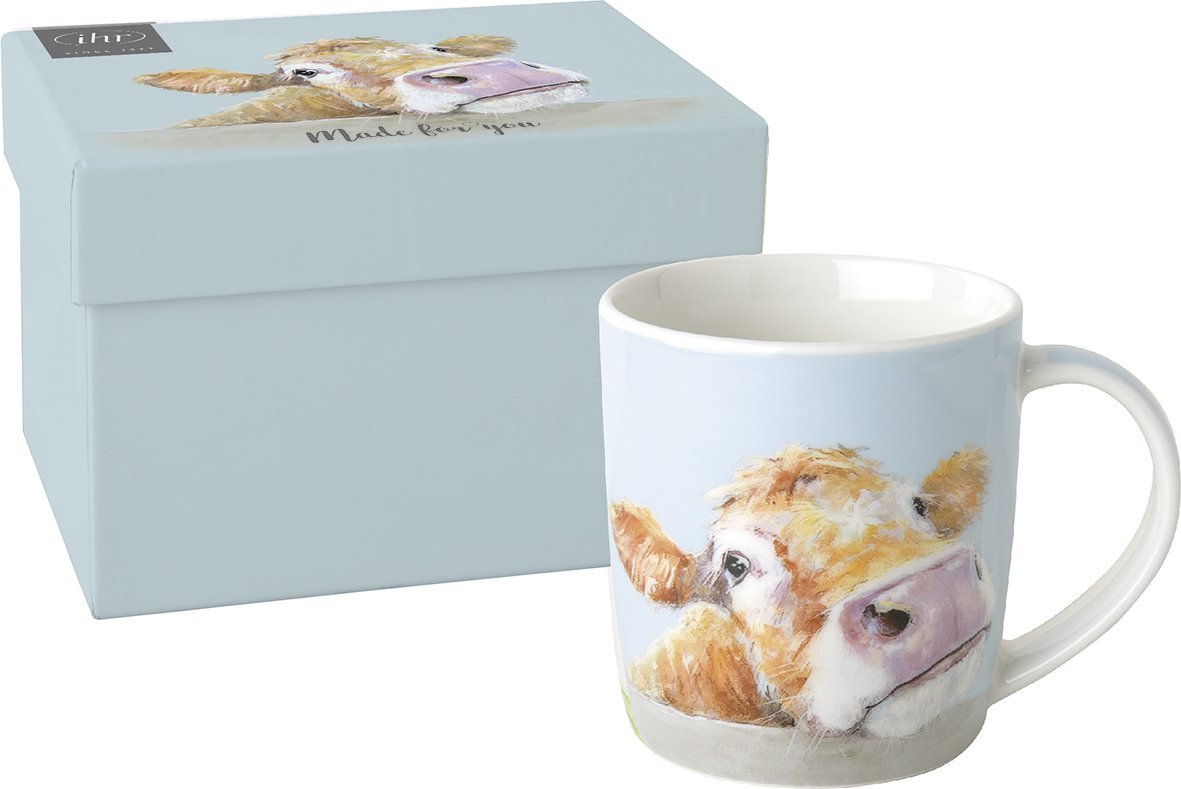 COW BELLA light blue Porzellanbecher