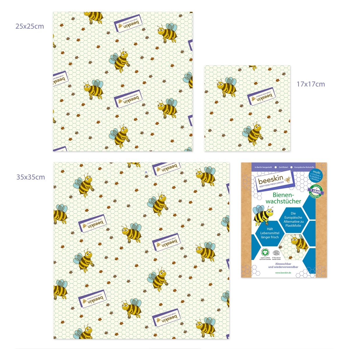 beeskin Bienenwachstuch Set Kids